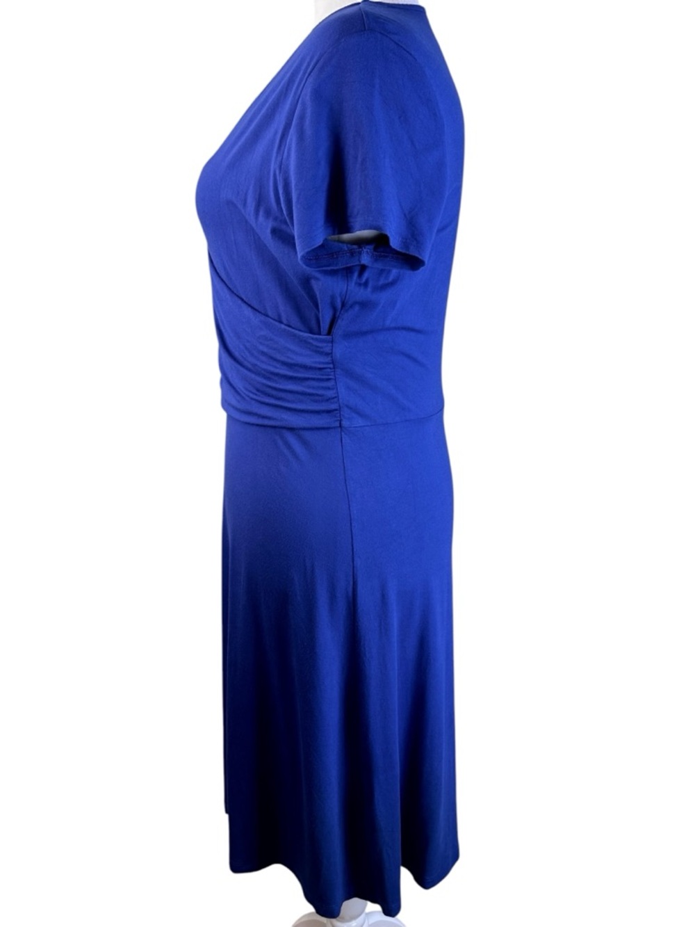 Lands' End Faux Wrap V-Neck Midi Dress Plus Size 14 - Picture 4 of 11